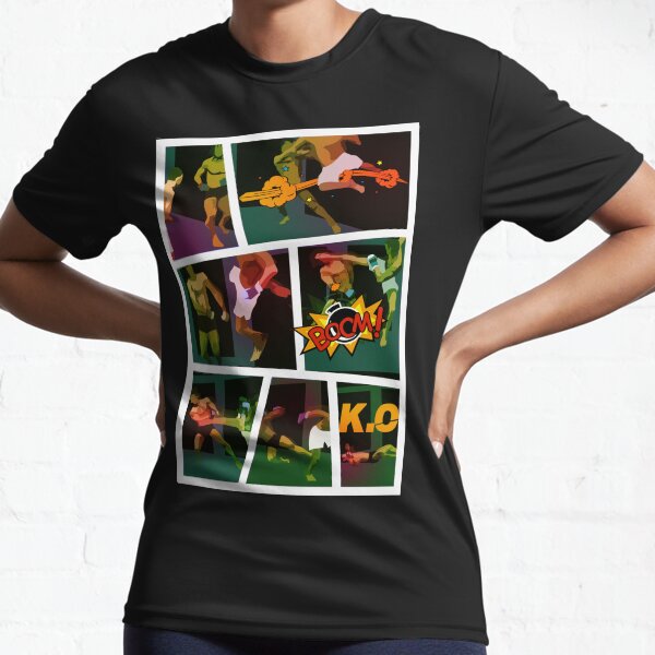 Flying Off The Fence Kick - Mixed Martial Arts - Awesome Comic Active T-Shirt
