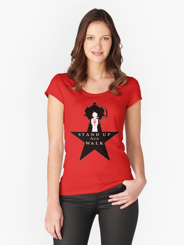 Thumbnail 1 of 3, Fitted Scoop T-Shirt, FullMetal 4 Ham: "Stand Up" designed and sold by squallykins.