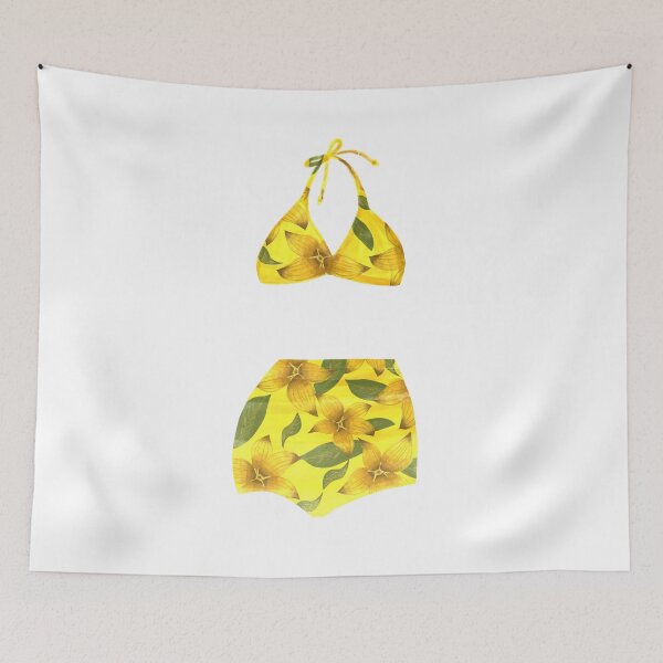 Item preview, Vintage Yellow Floral Bathing Suit designed and sold by jenbucheli.
