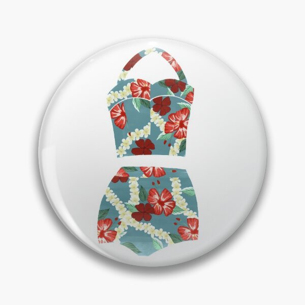 Item preview, Vintage Blue Tropical Bathing Suit designed and sold by jenbucheli.