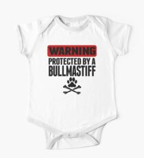 Warning Protected By A Bullmastiff One Piece - Short Sleeve