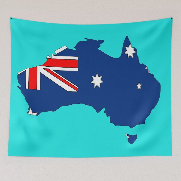 Item preview, Australia Map with Australian Flag designed and sold by Havocgirl.