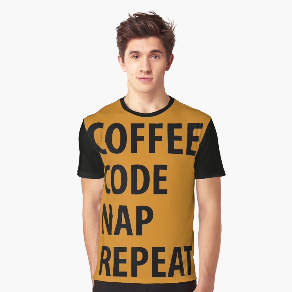 Coffee Code Nap Repeat Graphic T-Shirt