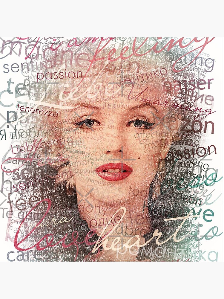 Artwork view, Marilyn Monroe - Words - D18 designed and sold by DecoWords
