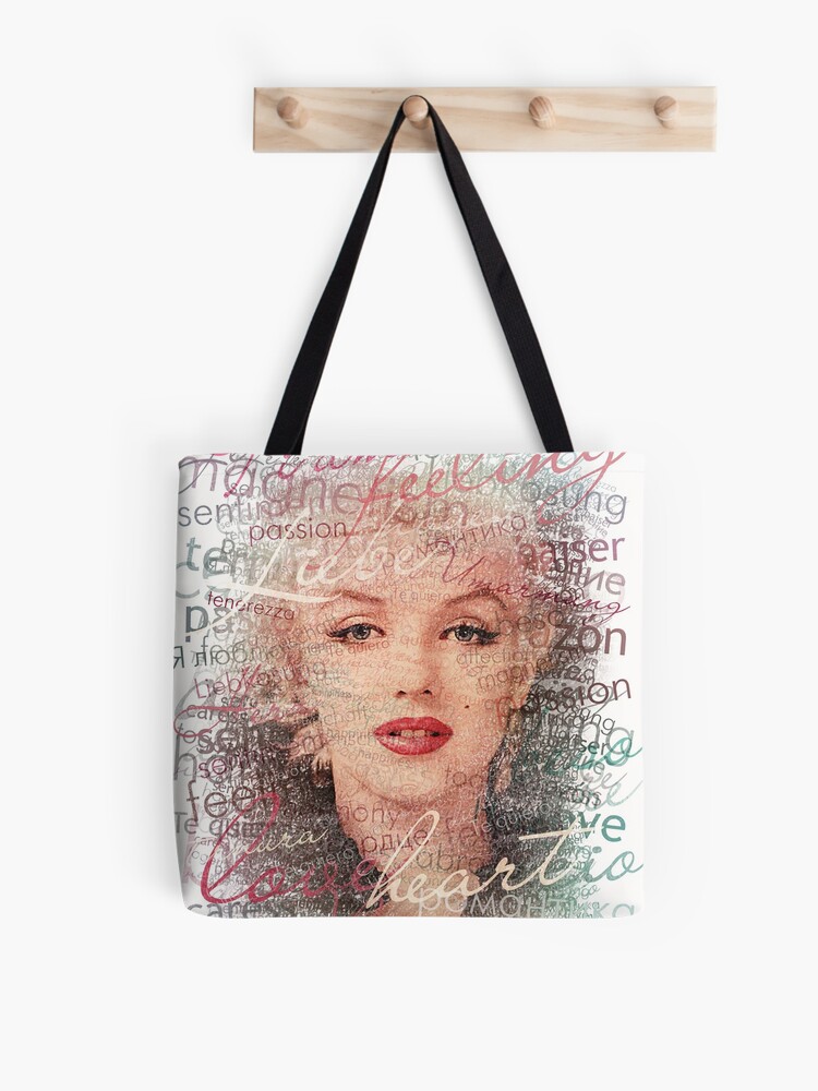 Thumbnail 1 of 2, Tote Bag, Marilyn Monroe - Words - D18 designed and sold by DecoWords.