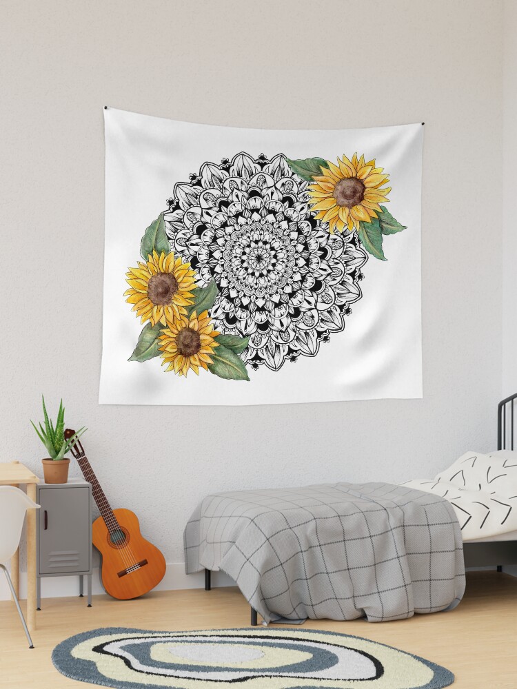 Sunflower mandala tapestry new arrivals