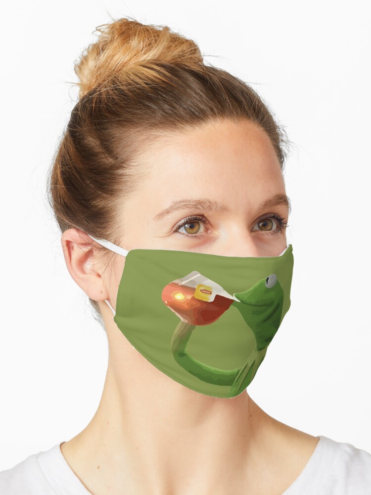 Kermit But Thats None Of My Business Meme Mask By Nikkimouse Redbubble