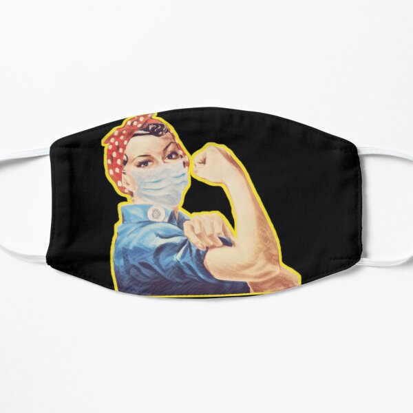 Rosie the Riveter Wearing a Face Mask Mask