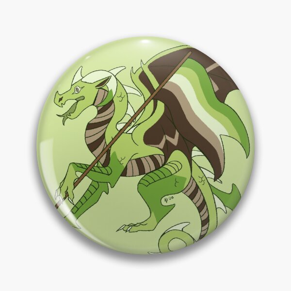 Item preview, Aromantic Pride Flag Dragon (4th Edition) designed and sold by Art of Keymintt.