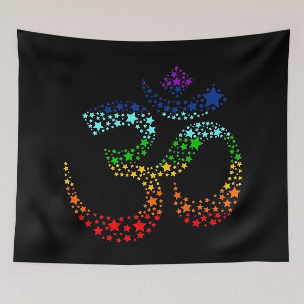 Item preview, Om Symbol made of stars in colours of chakras designed and sold by EarlessPierre.