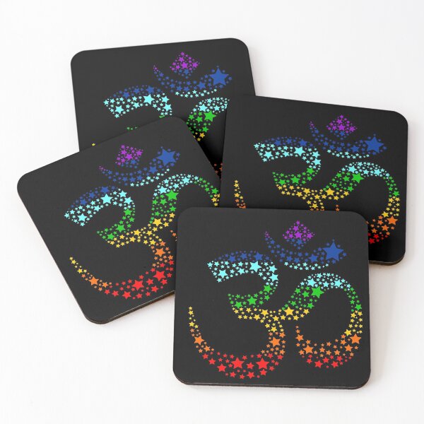 Item preview, Om Symbol made of stars in colours of chakras designed and sold by EarlessPierre.
