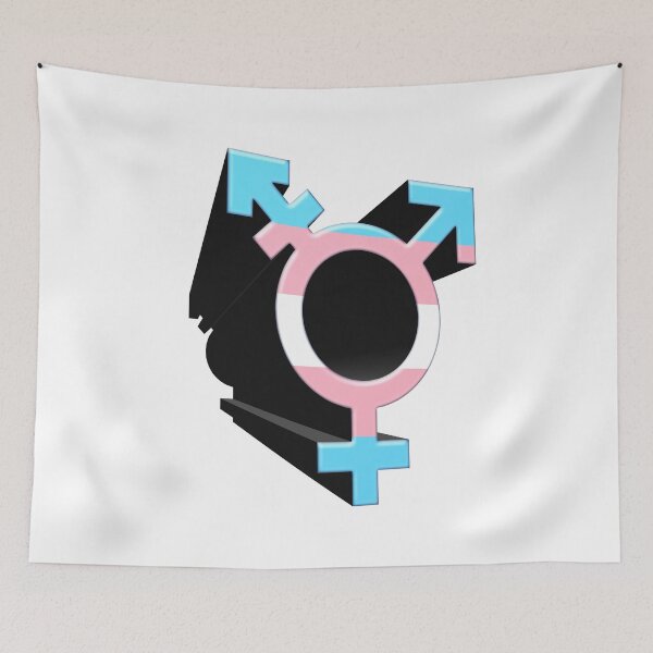 Item preview, Transsexuell / Transgender symbol, sing in transgender flag colors. 3D Illustration  designed and sold by Marcin Adrian.