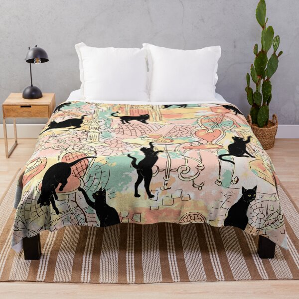 Item preview, Black Cat at a Paris Cafe - Pattern designed and sold by ColorfulMystic.