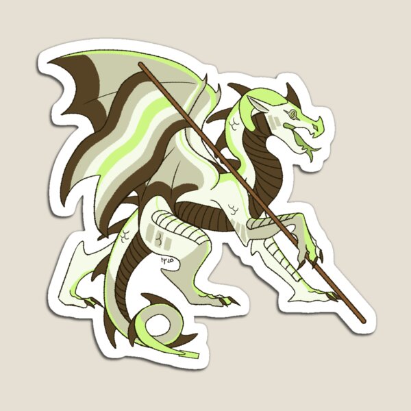 Item preview, Agender Pride Flag Dragon (4th Edition) designed and sold by Art of Keymintt.