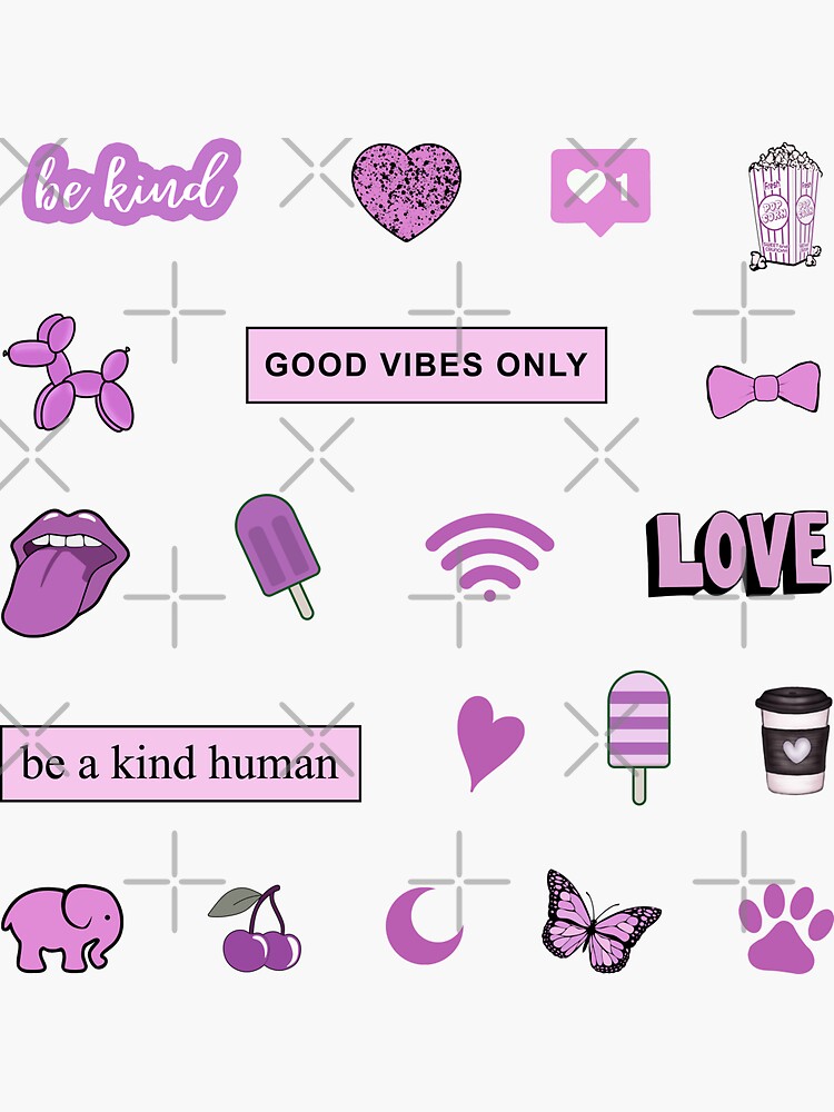 Purple And Pinks Internet Aesthetic Stickers For Planners/Journals