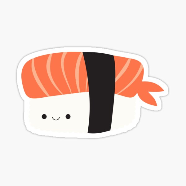 Artikel-Vorschau von Fröhliches Lachs-Nigiri-Kawaii-Sushi, designt und verkauft von GriffyPrints.
