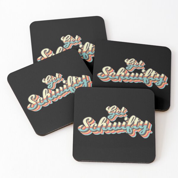Get Schwifty from Rick and Morty ™ Retro 70s Letters Coasters (Set of 4)