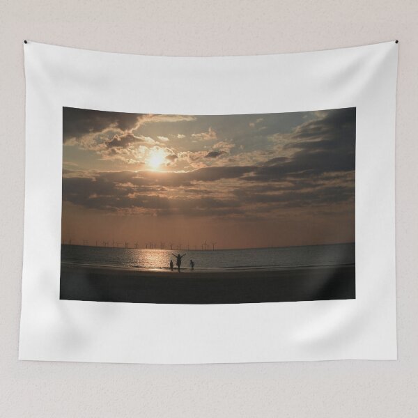 Item preview, Woman Excited by Dramatic SUNSCAPE . Location New Brighton Shore, Merseyside, England. designed and sold by ALEXANDER  STEPHEN PEMBERTON.