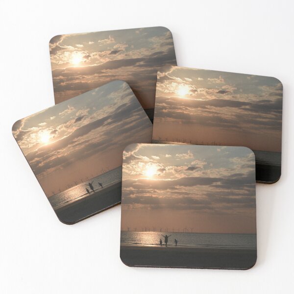 Item preview, Woman Excited by Dramatic SUNSCAPE . Location New Brighton Shore, Merseyside, England. designed and sold by ALEXANDER  STEPHEN PEMBERTON.