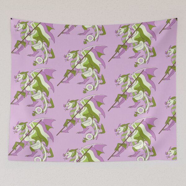 Item preview, Genderqueer Pride Flag Dragon (4th Edition) designed and sold by Art of Keymintt.