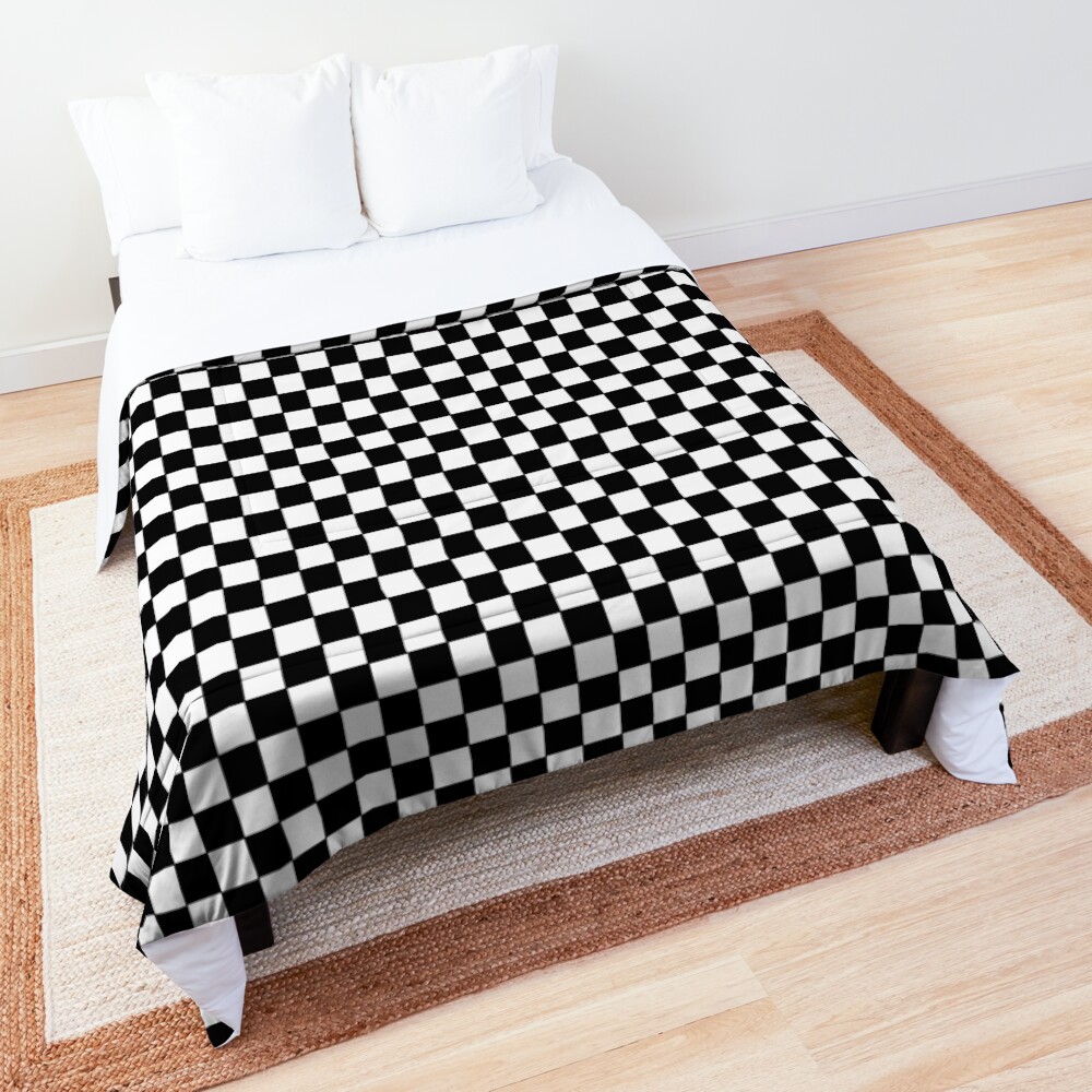 "black and white checkered" Comforter by eeemmmmaaa Redbubble