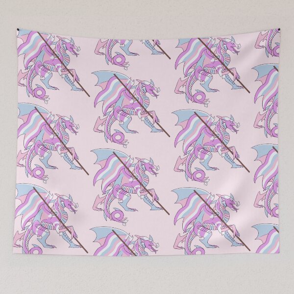 Item preview, Bigender Pride Flag Dragon (4th Edition) designed and sold by Art of Keymintt.