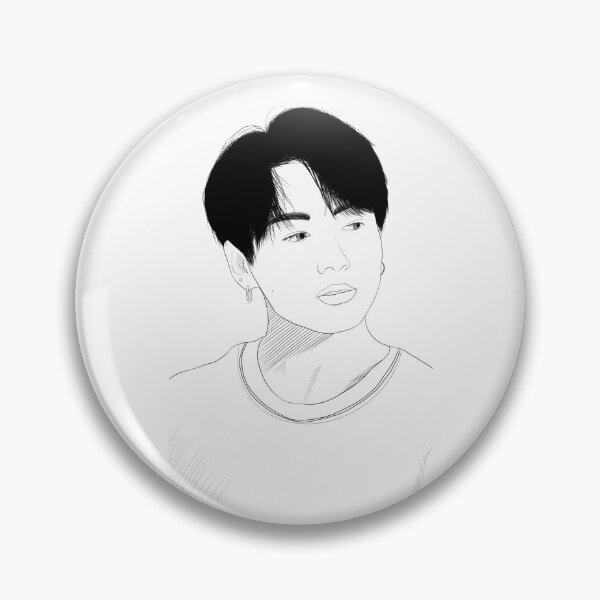 Item preview, BTS Jungkook Black Outline designed and sold by isacaste.