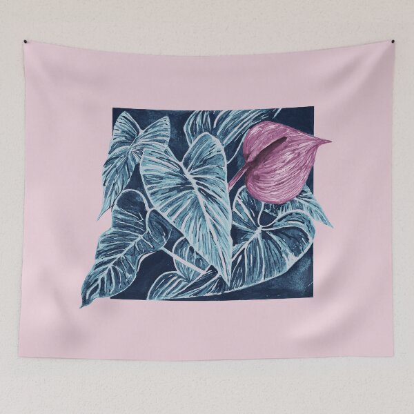 Item preview, Anthuriums in lilac ink designed and sold by Rômulo Queiroz.