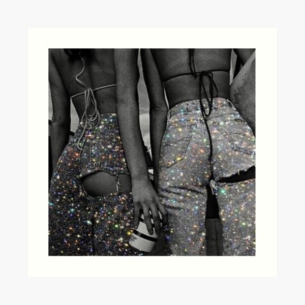 Glitzer-Jeans Kunstdruck