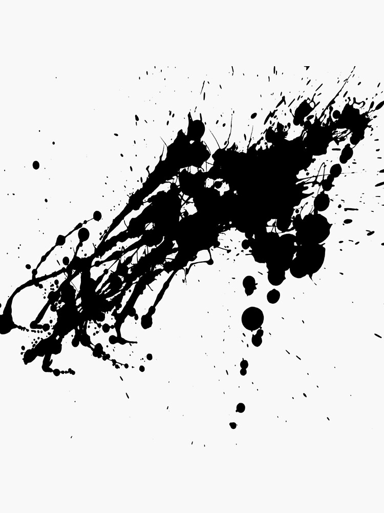 "paint splash art black and white" Sticker for Sale by houdamekk