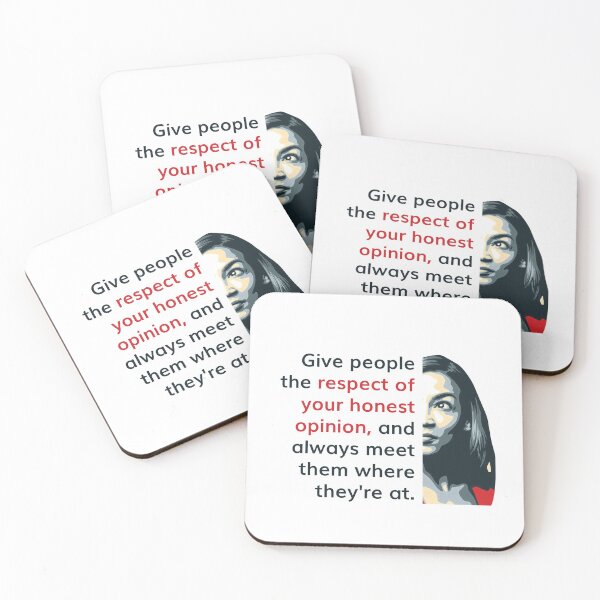 Item preview, Alexandria Ocasio Cortez (AOC) Quote: Give Respect and Be Honest designed and sold by friendlyspoon.