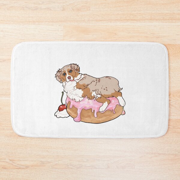 Item preview, Copy of Red Merle Australian Shepherd on a pastel glazed donut designed and sold by Ivy Fox Illustration.