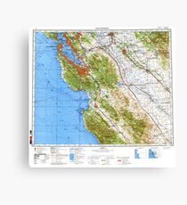 Soviet Map of San Francisco Bay Area Canvas Print