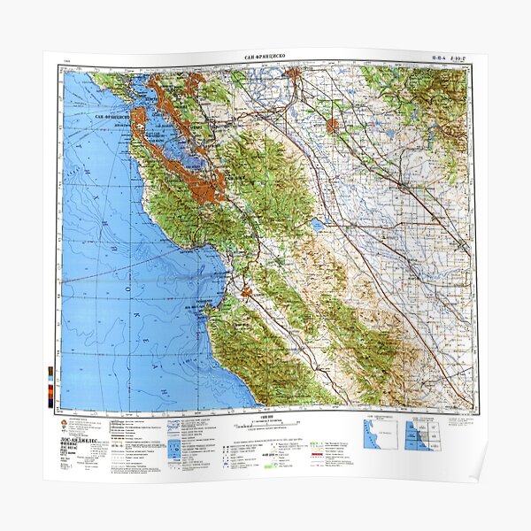 Soviet Map Of San Francisco Bay Area Poster For Sale By Trouchelle Poster,504x498,f8f8f8 Pad,600x600,f8f8f8.u1 