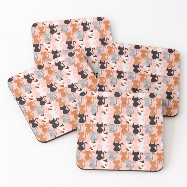 Item preview, Multi Colored Kitty Cat Print with Pink Background designed and sold by ShopofWonder.