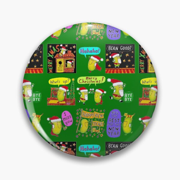 Item preview, Bean Santa - green Christmas cheer background designed and sold by Justbeanhappy.