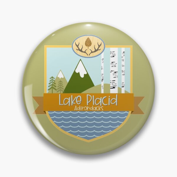 Item preview, Lake Placid NY Adirondacks Nature Badge / Sticker designed and sold by kim BLiSS design.