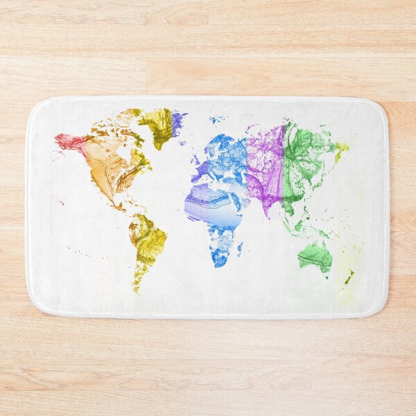 Item preview, World Map Water Splash Rainbow colors designed and sold by etkata4.