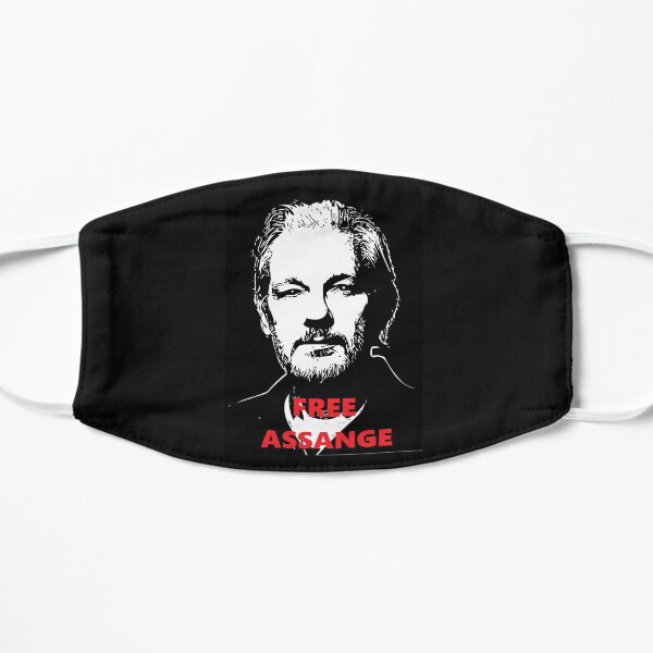 FREE JULIAN ASSANGE motif Flat Mask