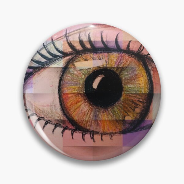 Item preview, Human eye sketched with a geometric background  designed and sold by Paintingladycat.