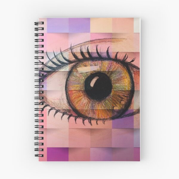 Item preview, Human eye sketched with a geometric background  designed and sold by Paintingladycat.