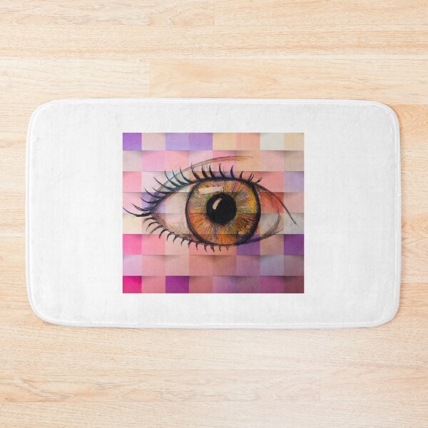 Item preview, Human eye sketched with a geometric background  designed and sold by Paintingladycat.