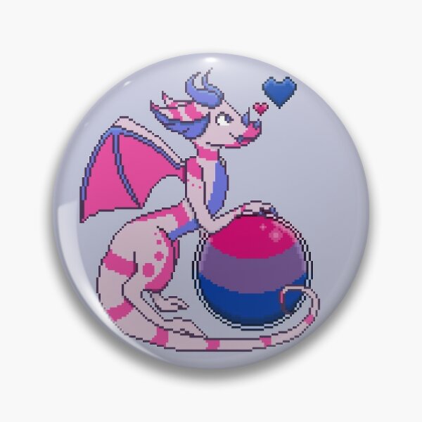 Pixel Pride Dragons: Bisexual Pride Pin