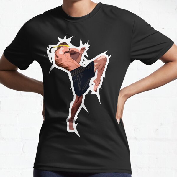 Retro Muay Thai Fighter Active T-Shirt