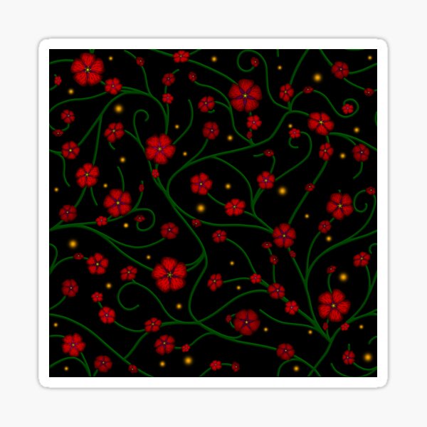 Item preview, Ruby Flowers, Emerald Vines designed and sold by StephOBrien.