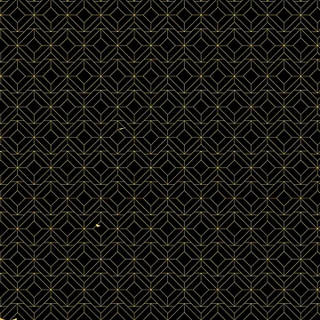 Artwork thumbnail, Black & Gold Geometric Pattern by pixiekitcat