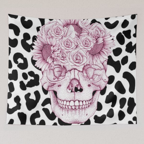 Item preview, Skull with Cheetah Background designed and sold by Flower Magic .