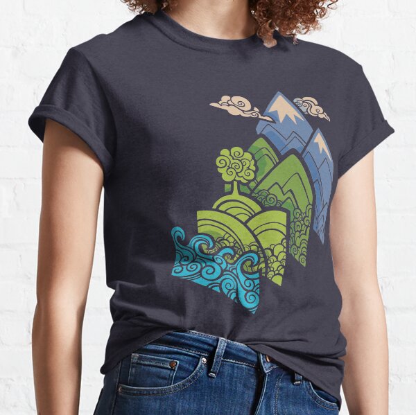 How to Build a Landscape : Blue Classic T-Shirt