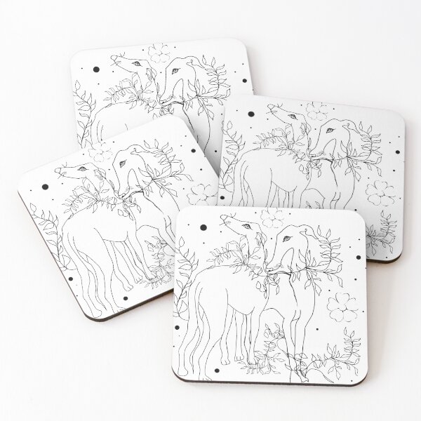 Item preview, Lovely Classic Black and White Greyhounds designed and sold by Vizartsgirl.
