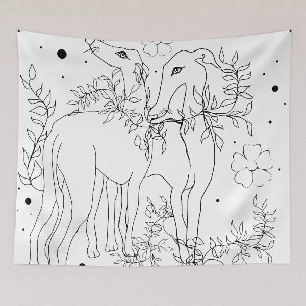 Item preview, Lovely Classic Black and White Greyhounds designed and sold by Vizartsgirl.